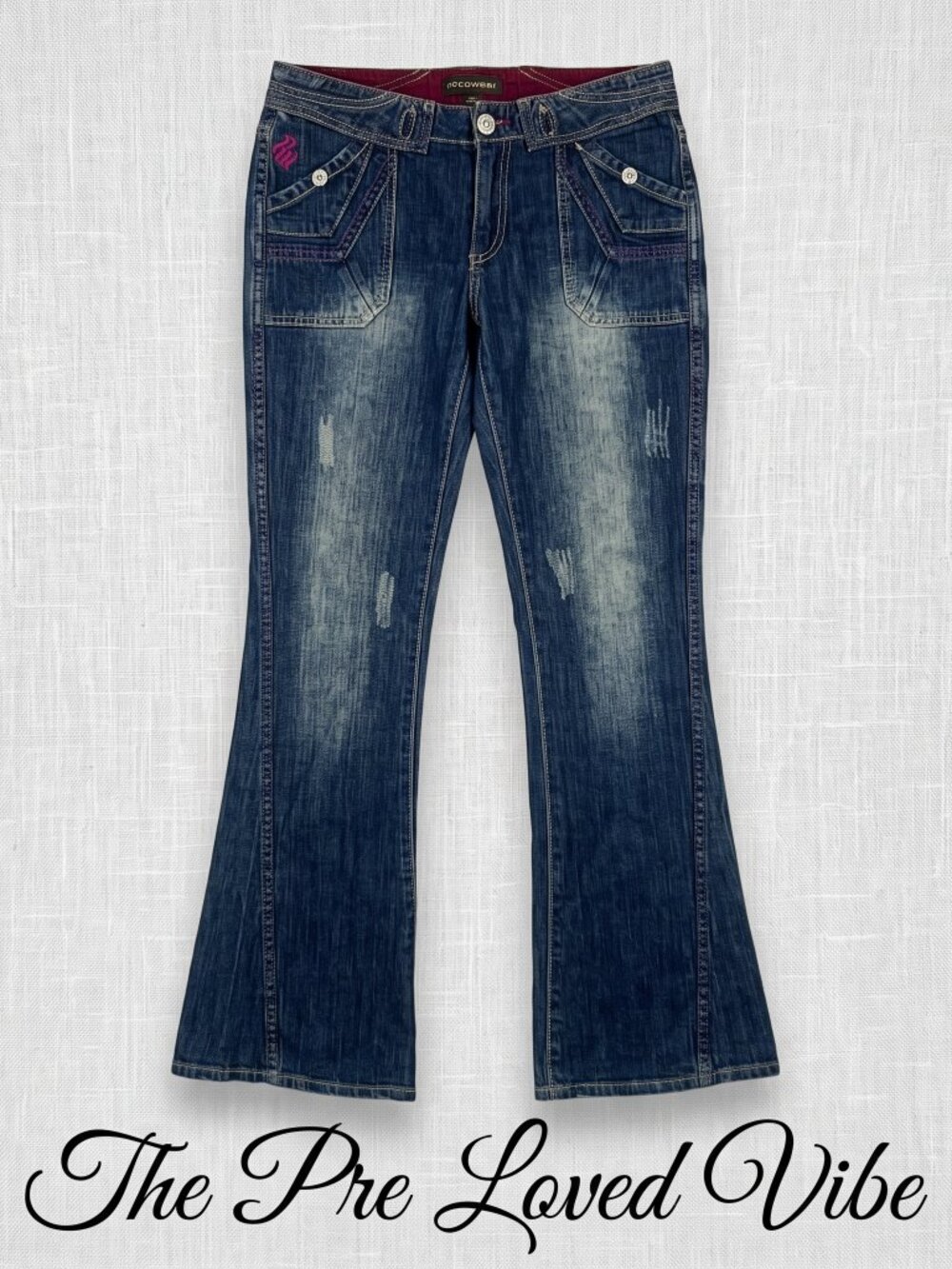 Rocawear Y2k Size 9 women's jeans distressed denim Blue Jeans